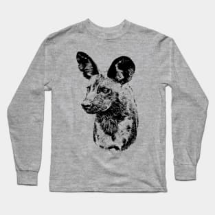 Wild Dog on Alert for Dog Lovers Long Sleeve T-Shirt